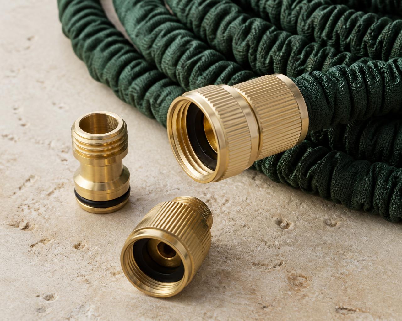 Solid brass hose connectors and tap fitting